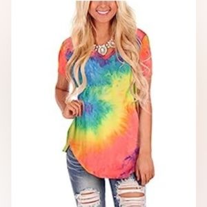 2/$35 NWOT Deqiang Women's V Neck T-Shirt Short Sleeve Cuffed Sleeve, L